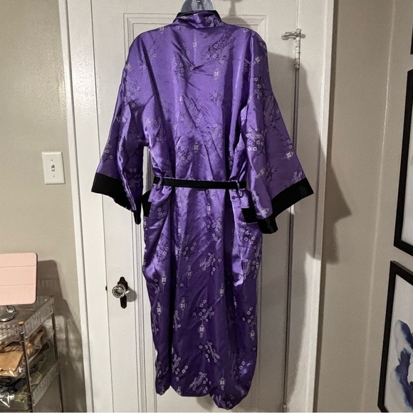 Asian Vintage Silk feel Reversible embroidered Dragon Robe one size - Picture 15 of 16